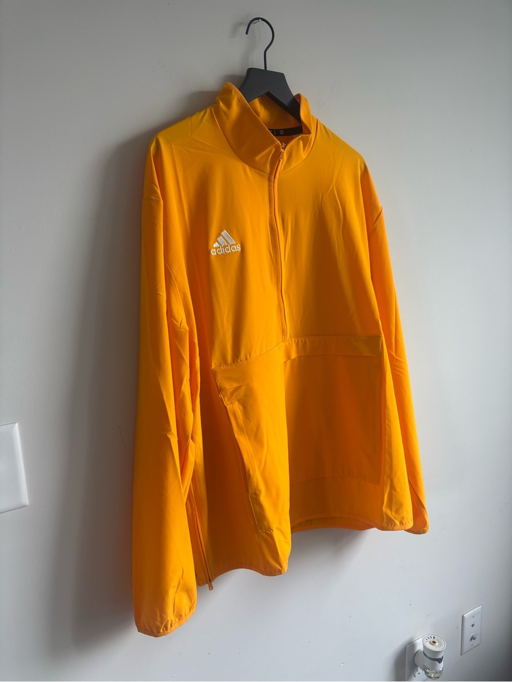 adidas Men's Bright Orange Half-Zip Lightweight Jacket